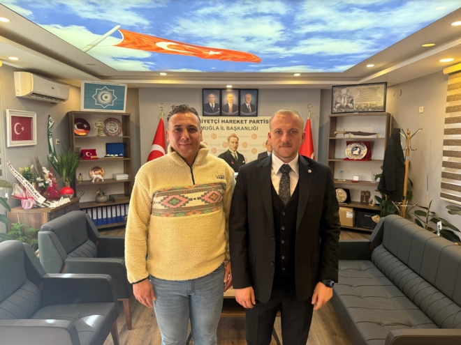Muğla Boks il temsilcisi Evren Arslan, Muğla MHP il Başkanlığı’na atanan Burak Demirel’i ziyaret etti