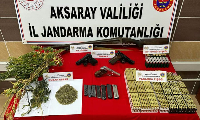 Aksaray’da uyuşturucu ve kaçak silah operasyonu