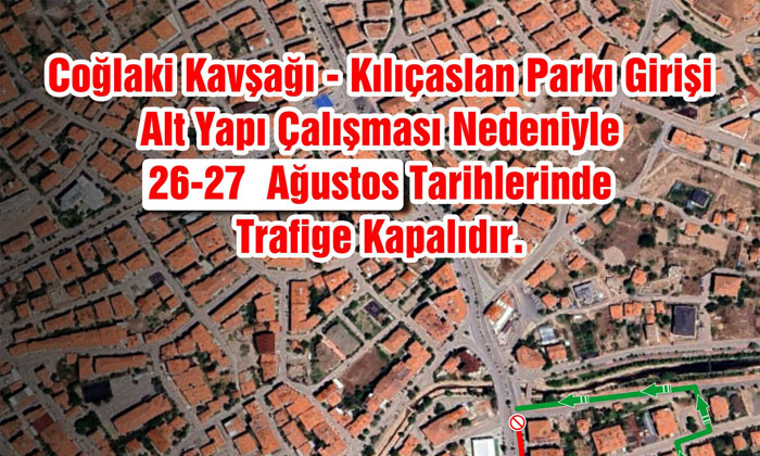 O cadde, 26-27 Ağustos tarihlerinde kapalı olacak!