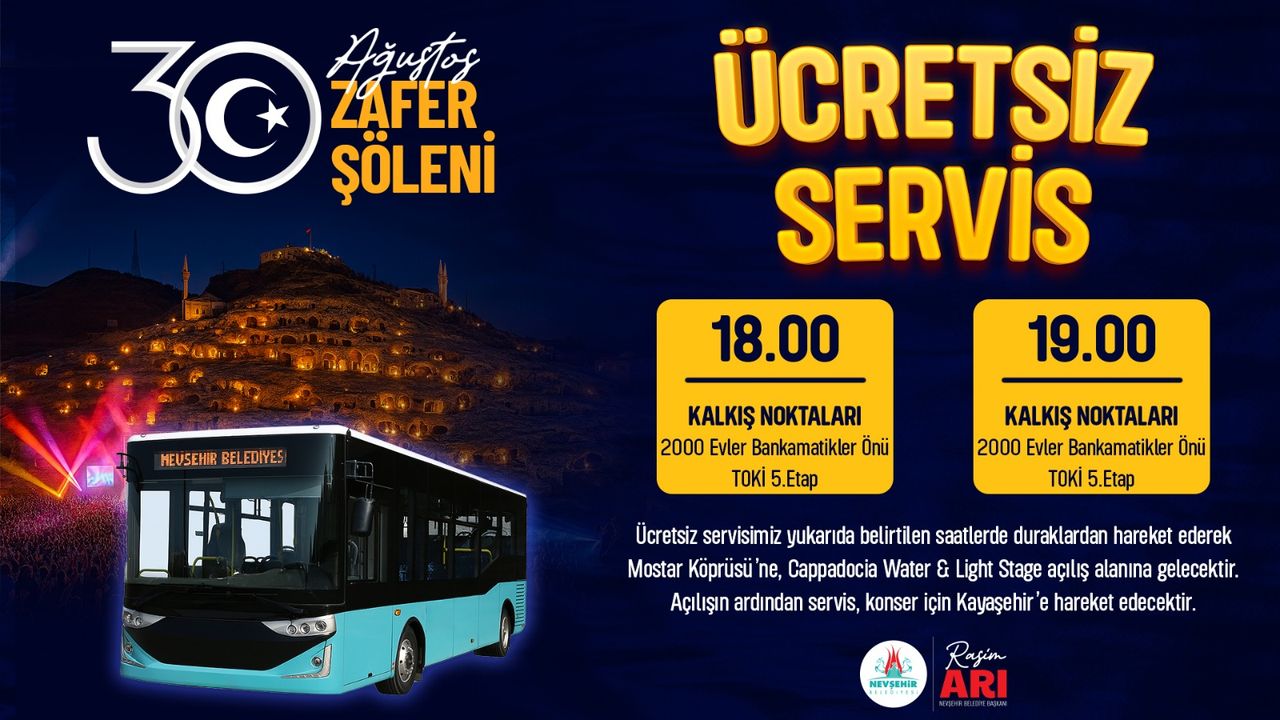 Nevşehir Belediyesi Ücretsiz Servis Hizmeti Verilecek