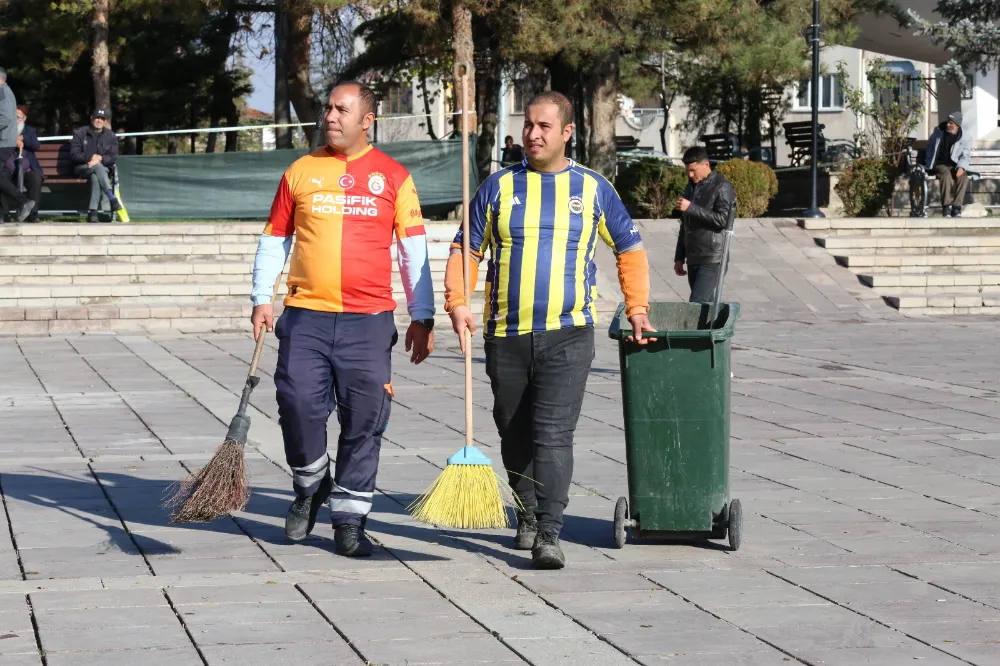 Aksaray’da derbi öncesi örnek dostluk mesajı