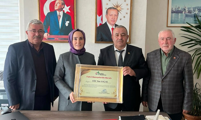Elif Nur Saçal fahri hemşehrimiz oldu