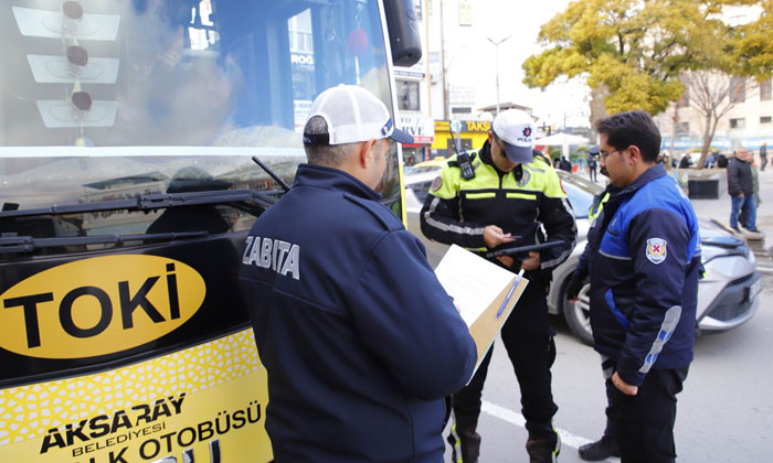 Aksaray’da toplu ulaşım araçlarına kapsamlı denetim
