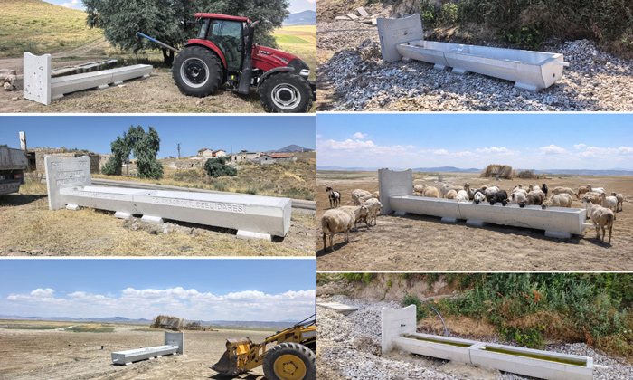Aksaray’da 12 köye hayvan içme suyu sıvatı desteği
