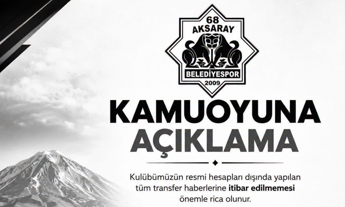 68 Aksarayspor’dan transfer haberleriyle ilgili açıklama