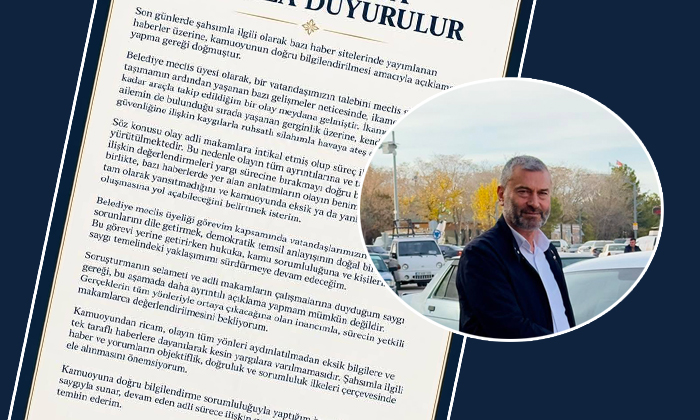 Belediye Meclis Üyesi Erdem Özuslu’dan silahlı olayla ilgili açıklama