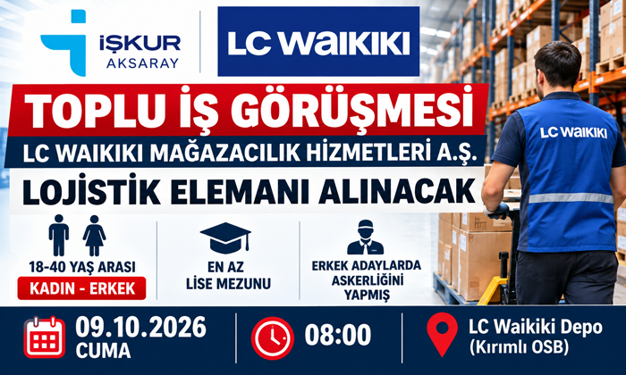Aksaray’da LC Waikiki deposu için personel alımı: Görüşme 9 Ekim’de